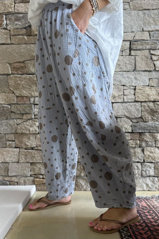 Hush Pillow Cotton Spot On Classic Barrel Pant Cloud Grey